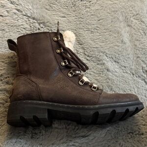 Sorel Chocolate Brown Moto Boots with Plush Lining